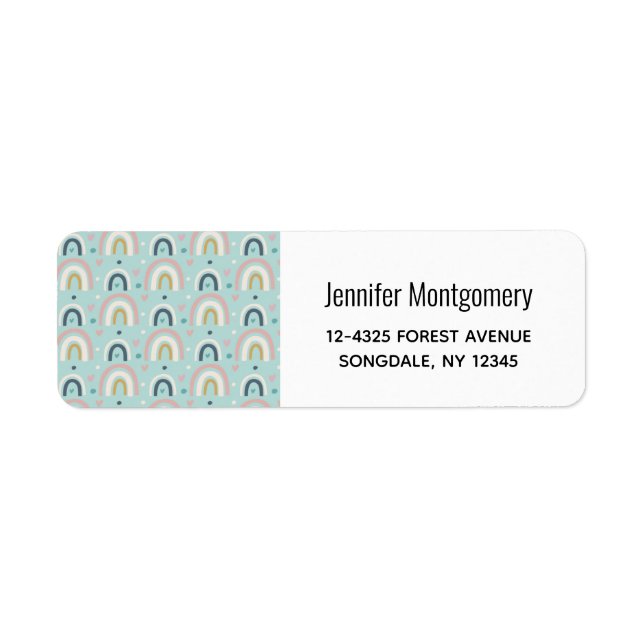 Cute Whimsical Rainbow Mönster Returadress Etikett (Framsidan)