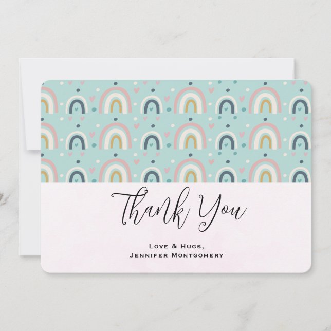 Cute Whimsical Rainbow Mönster Tack (Framsida)