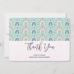 Cute Whimsical Rainbow Mönster Tack Kort