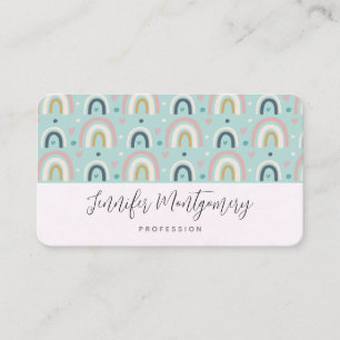 Cute Whimsical Rainbow Mönster Visitkort