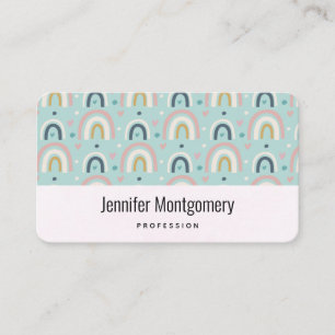 Cute Whimsical Rainbow Mönster Visitkort