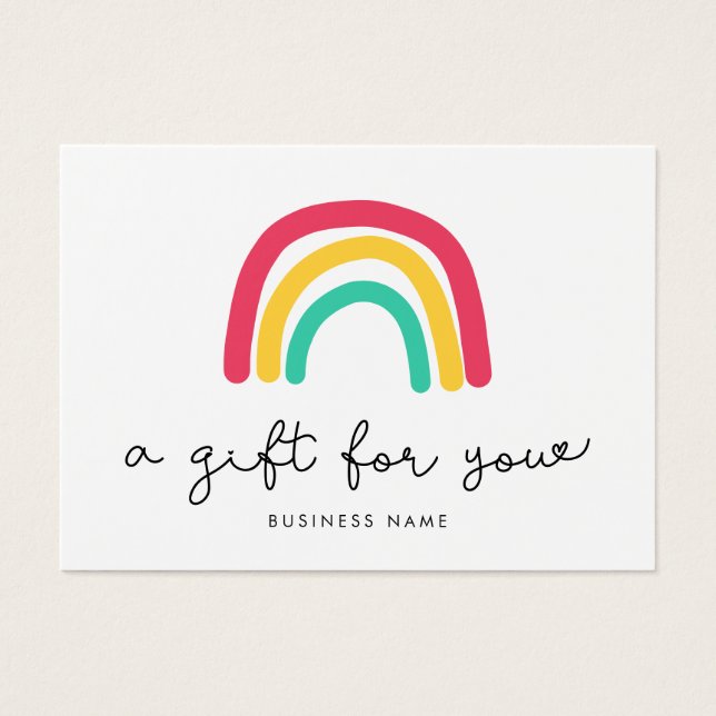 Cute Whimsical Rainbow presentcertifikat Visitkort (Framsidan)