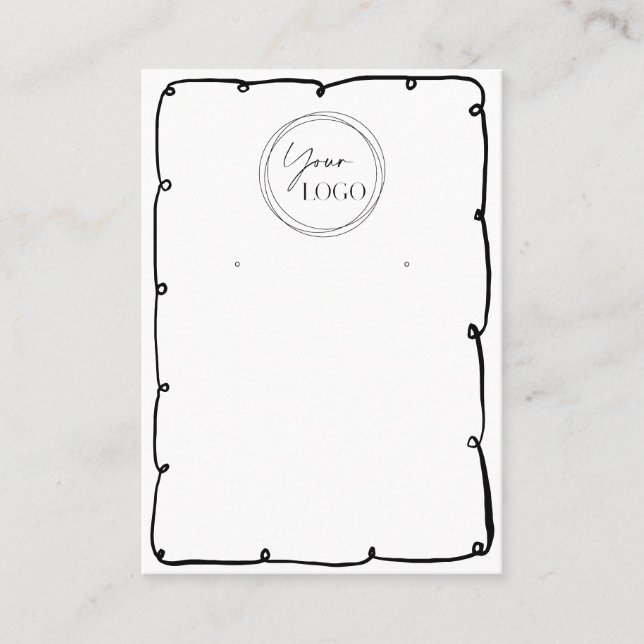 Cute Whimsical Ram Add Business Logotyp QR-kod Visitkort (Framsida)