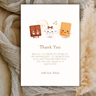 Cute Whimsical S more Roligt Baby Shower Tack Kort