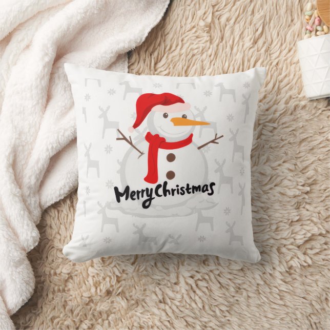 Cute Whimsical Santa Christmas family cushion Kudde (Filt)