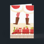 Cute Whimsical Santa Tåg Funny Blank jul Helgkort<br><div class="desc">Cute Whimsical Santa Tåg Funny Blank julkort Helgdag</div>