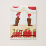 Cute Whimsical Santa Tåg Funny Blank jul Pussel<br><div class="desc">Cute Whimsical Santa Tåg Funny Blank julpussel</div>