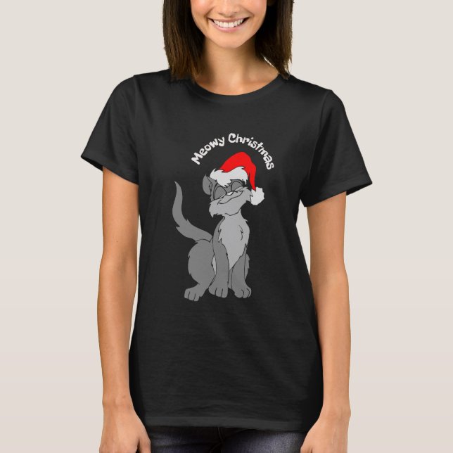 Cute Whimsical Santa Tassar T Shirt (Framsida)