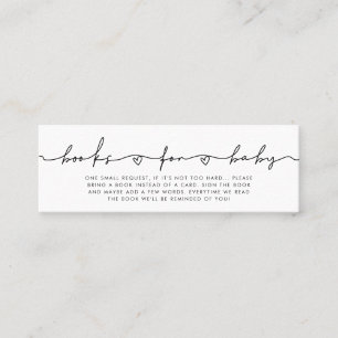 Cute Whimsical script Bokar för baby-visitkort Mini Visitkort