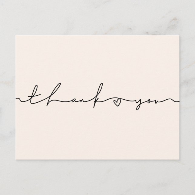 Cute Whimsical-skript Babydusch Tack. Vykort (Framsida)