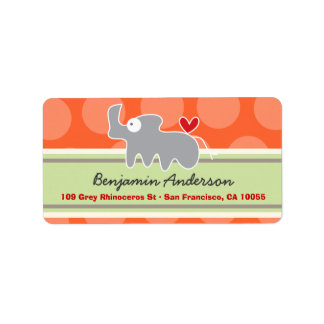 Cute Whimsical Tecknad Rhinoceros Adressetiketter