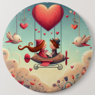 Cute Whimsical Valentine Day Balloon Knapp