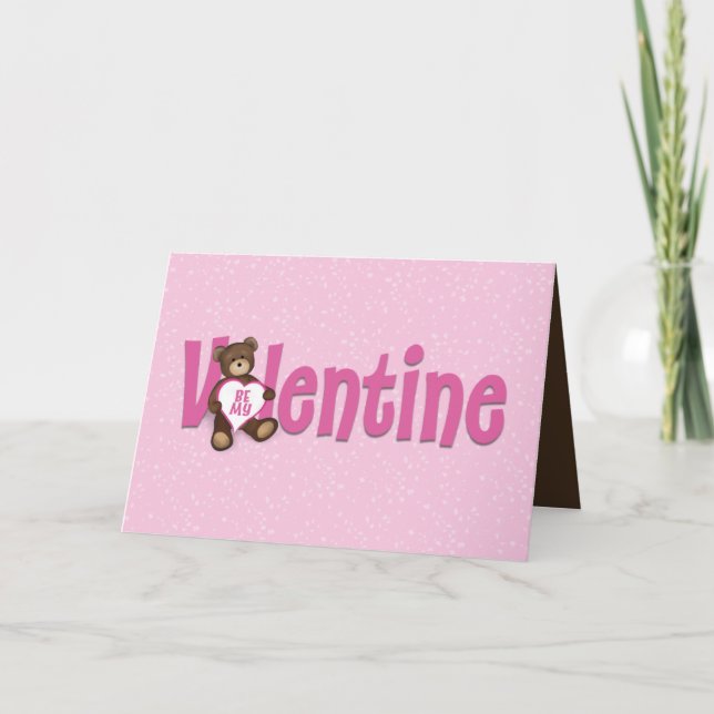 Cute Whimsical Valentines Dag-aktningsvärda Nalle Helgkort (Framsida)