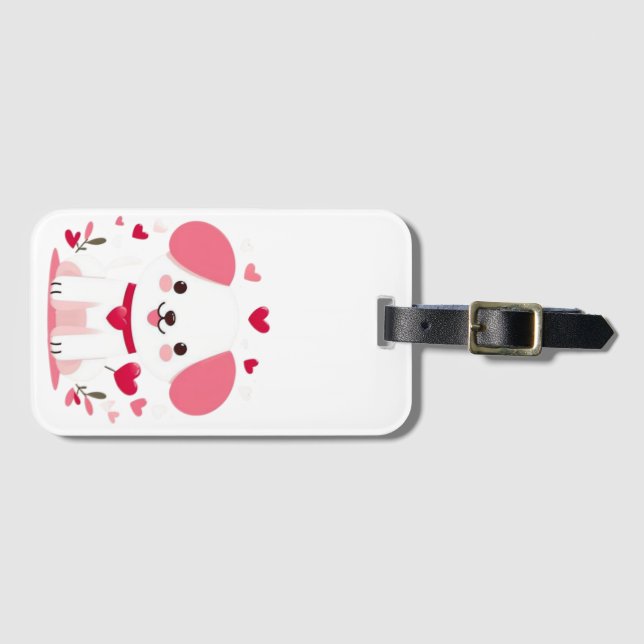 Cute Whimsical valentine's puppy Bagagebricka (Framsida horisontal)