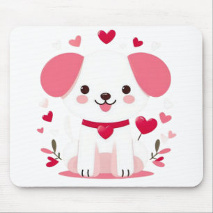 Cute Whimsical valentine's puppy Musmatta