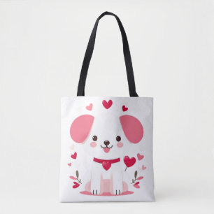 Cute Whimsical valentine's puppy Tygkasse