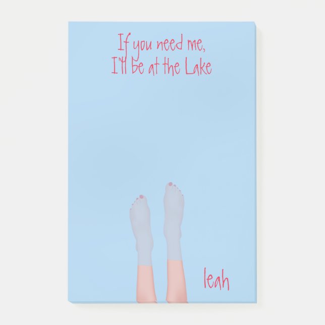 Cute Whimsical Vatten Ocean Girly Rosa Toes Post-it Block (Framsida)