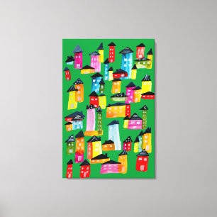 Cute Whimsical water house Canvastryck