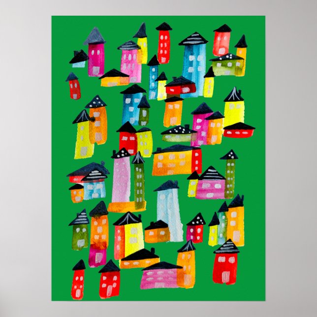 Cute Whimsical water house Poster (Framsidan)