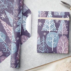 Cute Whimsical Winter Forest, jul Presentpapper