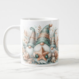 Cute Whimsical Winter Gnome Watercolor Skriv ut Gu Jumbo Mugg