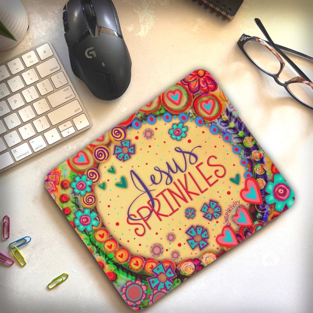 Cute WhimsicalJesus Sprinkles Inspirief Colorful Musmatta (Skapare uppladdad)