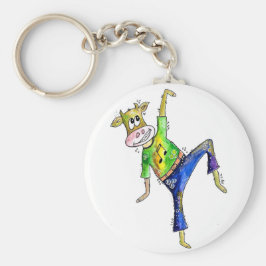 Cute Whimsicing Cow Nyckelring
