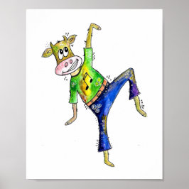 Cute Whimsicing Cow Poster