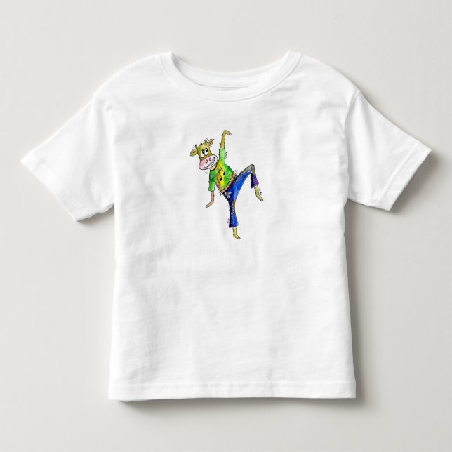 Cute Whimsicing Cow T Shirt (Framsida)