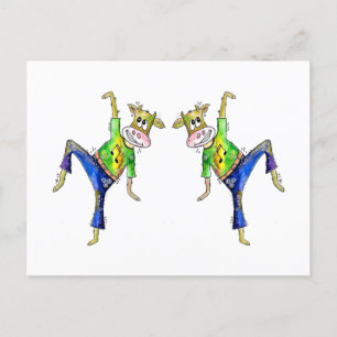 Cute Whimsicing Cow Vykort