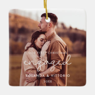 Cute Whimsics Vår första jul med foto Julgransprydnad Keramik
