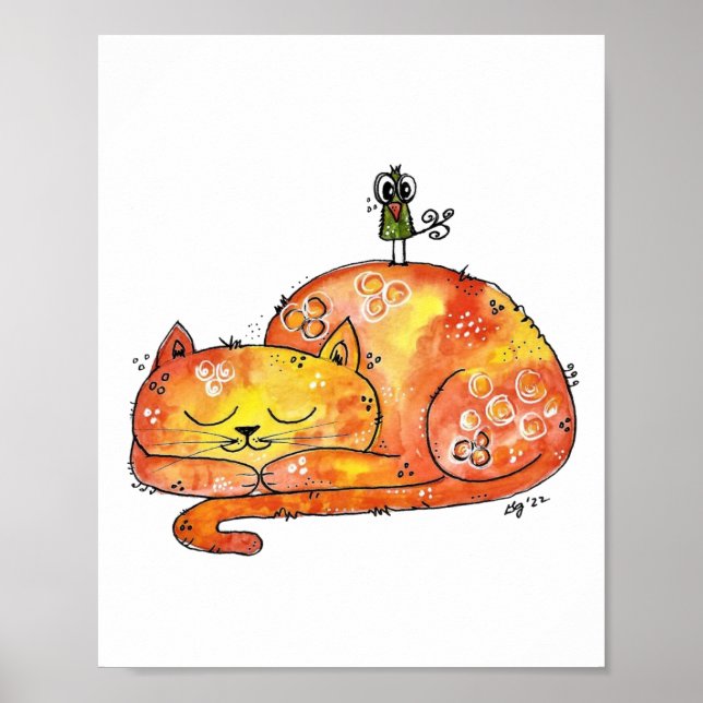 Cute Whimsieping Cat Poster (Framsidan)