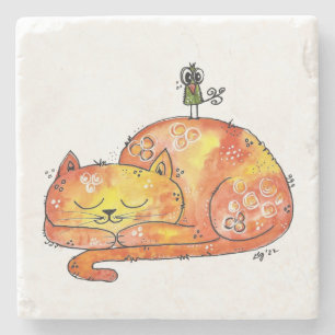 Cute Whimsieping Cat Stenunderlägg