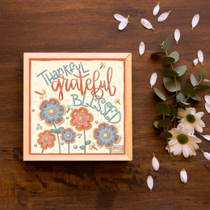 Cute Whimsious Thankful Dragonflies Blommigt Poster