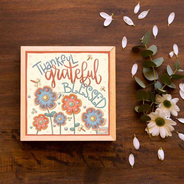 Cute Whimsious Thankful Dragonflies Blommigt Poster (Skapare uppladdad)