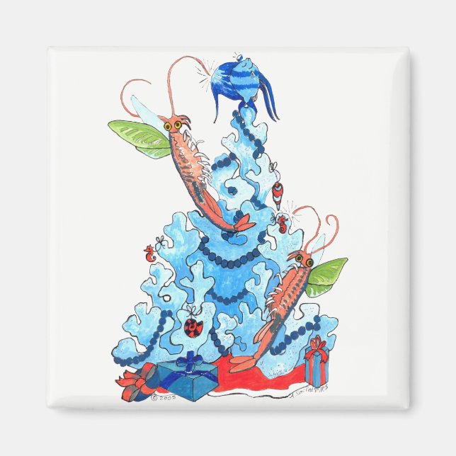 Cute Whimsique Fairy Shrimp och Träd Magnet (Framsidan)