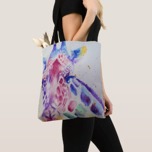 Cute Whimsique Giraffe-målning Livsmedel Tote Bag Tygkasse