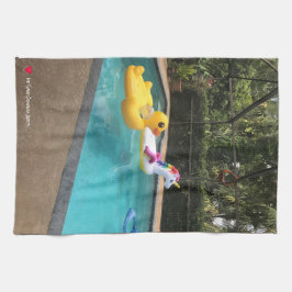 Cute Whimsique Unicorn Anka i Bassäng kökshandduk