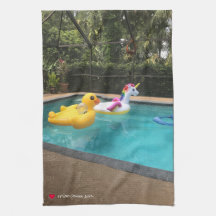 Cute Whimsique Unicorn Anka i Bassäng kökshandduk