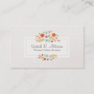Cute Whimsiques Flowers Pastel Blommigt Bouquet Visitkort