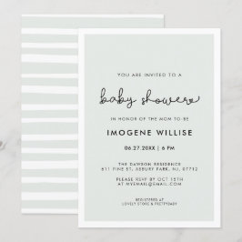 Cute Whimsiques typography Baby dusch Inbjudningar