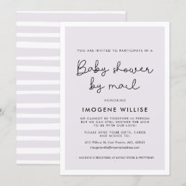 Cute Whimsiques typography Baby duscha by mail Inbjudningar