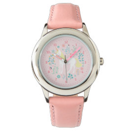 Cute Whimsiques Unicorn Watch Rosa Armbandsur