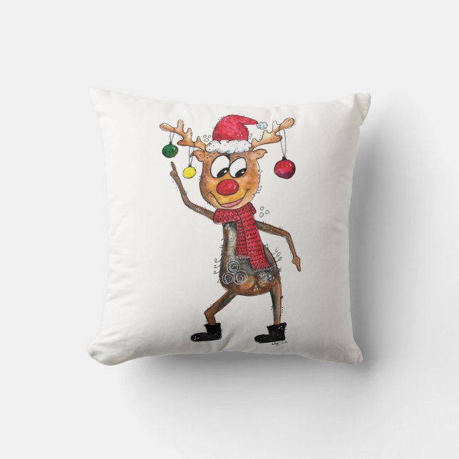 Cute Whimsized Dancing jul Hjort Kudde (Framsida)