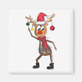 Cute Whimsized Dancing jul Hjort Magnet