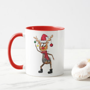 Cute Whimsized Dancing jul Hjort Mugg