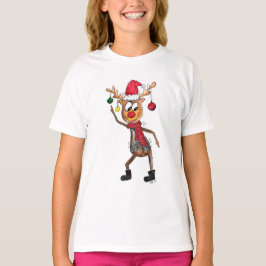 Cute Whimsized Dancing jul Hjort T Shirt