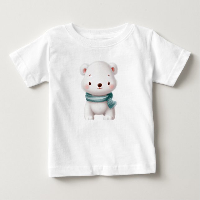 Cute White Bear Infunderation Tee, Winter Baby Sho T Shirt (Framsida)