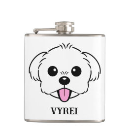 Cute White Bichon Frise Hund Sticking Tunga Out Fickplunta