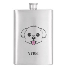 Cute White Bichon Frise Hund Sticking Tunga Out Fickplunta